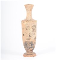 Lot 200 - Attic black painted lakythos, painted with a...