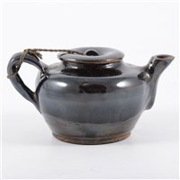Lot 163 - Small Chinese stoneware black glazed teapot,...