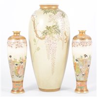 Lot 184 - Satsuma ovoid vase, Meiji, decorated with...