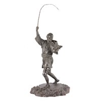 Lot 192 - Japanese bronze figure of a fisherman, Meiji,...