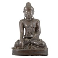 Lot 194 - Sino-Tibetan bronze figure, of Buddha, seated...