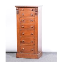 Lot 291 - Victorian rosewood wellington chest,...