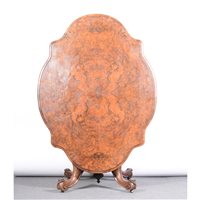 Lot 301A - Victorian figured walnut loo table, oval tilt...