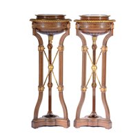 Lot 311 - Pair of Louis XV style mahogany and parcel...