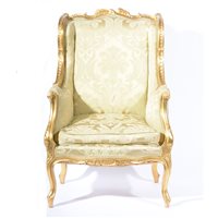 Lot 312 - Louis XV style giltwood bergere, 20th Century,...