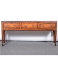 Lot 326 - George III oak and mahogany dresser base,...