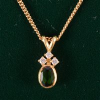 Lot 6 - Tom Payne - A tourmaline and diamond pendant...