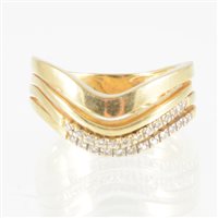 Lot 19 - A diamond set dress ring, a contemporary...