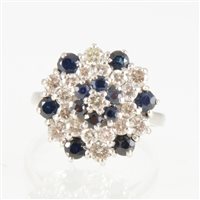 Lot 37 - A sapphire and diamond multi stone cluster...