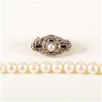 Lot 70 - A rope of graduated cultured pearls, one...