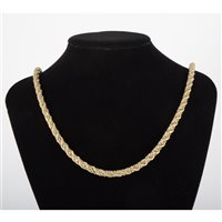 Lot 71 - A 9 carat yellow and white gold necklace, 6mm...