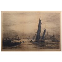 Lot 256 - William Lionel Wyllie, Thames Barges in the...