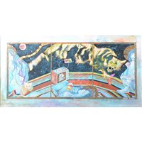 Lot 517 - Linda Sutton, Tiger Trip Tych IV, mixed media,...