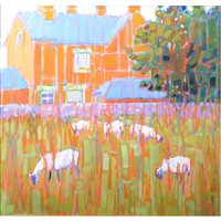 Lot 518 - Barbara Agg, Sheep and Sorrel, acrylic on...