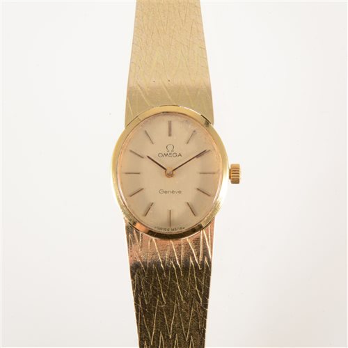 Lot 103 - Omega - A lady's Geneve bracelet watch, oval...