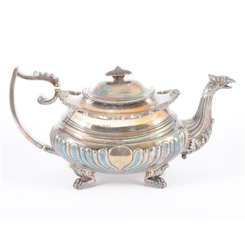 Lot 112 - Regency silver teapot, John Watson, Sheffield...