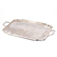 Lot 115A - Rectangular silver tea tray, Frank Cobb & Co....