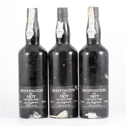 Lot 238 - Skeffington, 1977 vintage port, 3 bottles