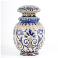 Lot 366 - Doulton Lambeth, a stoneware jar and cover,...