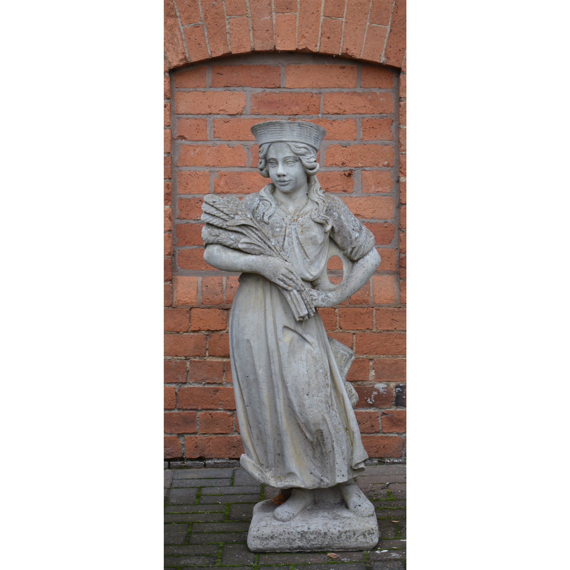 Lot 339 Four cast concrete garden figures, modelled