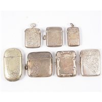 Lot 387 - A small silver vesta case, by George Unite,...