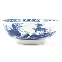 Lot 25 - Dr Wall First Period Worcester bowl, blue and...