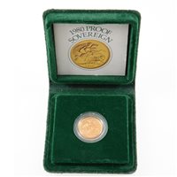 Lot 334 - A 1980 Proof Full Sovereign - Elizabeth II in...