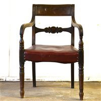 Lot 480 - Victorian mahogany elbow chair, ...