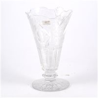 Lot 49 - Fine quality cut-glass trumpet shaped vase, by...