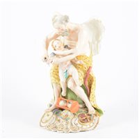 Lot 7 - Meissen style group, Cupid with Old Father...