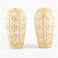 Lot 2 - Pair of Grainger & Co Worcester ovoid vases....