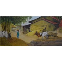 Lot 305 - Michael (?), Indian village scene, ...