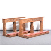 Lot 355 - Oak Housel stool / Communion rail, rectangular...