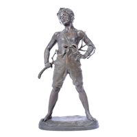 Lot 136 - After Charles Vital Cornu, Whistling Boy,...