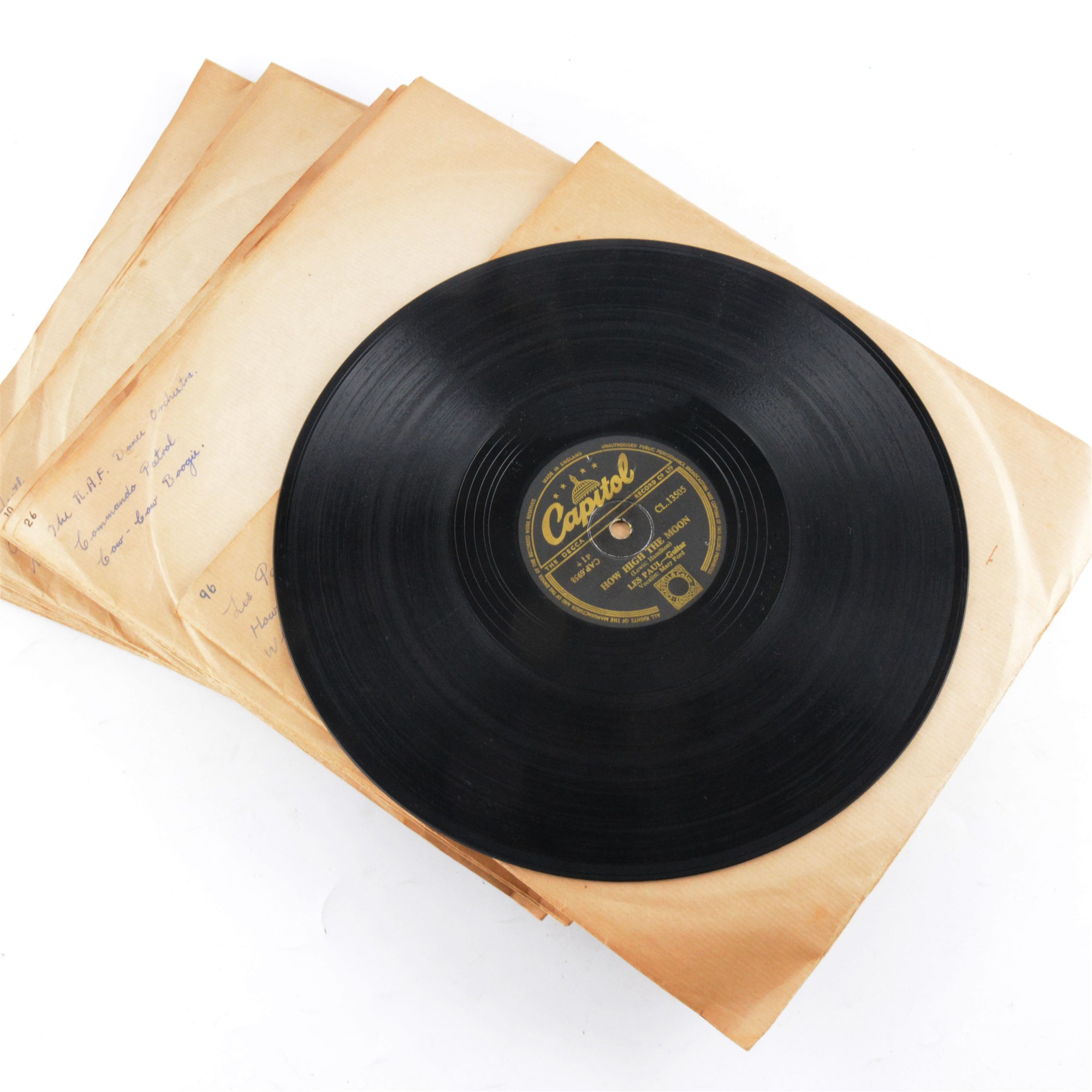 Lot 98 A collection of early 78rpm vinyl records;...