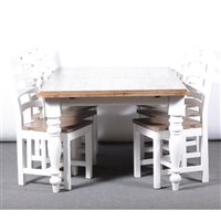 Lot 505 - Contemporary hardwood and part painted dining...