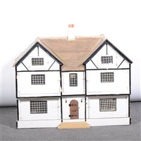 Lot 205 - Vintage dolls house, with opening front doors,...