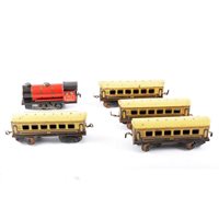 Lot 183 - Early Chad Valley tin-plate clockwork train...