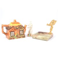 Lot 22 - Capodimonte model of an English cottage, 13cm;...