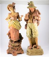 Lot 116 - Large Viennese composition figure, Augustin, Ernst Wahliss Turn, ...