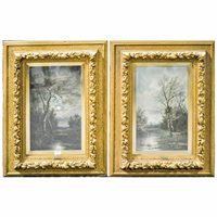 Lot 425 - G. Haller, Night and Day, country landscapes, ...