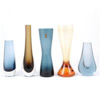 Lot 11 - Whitefriars, eight assorted glass vases,...