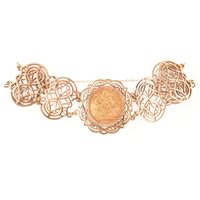 Lot 325 - A 9 carat rose gold sovereign bracelet, the...