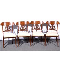 Lot 499 - Set of four Biedermeier mahogany dining chairs, ...