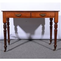 Lot 502 - Edwardian walnut writing table, ...