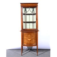 Lot 493 - Edwardian inlaid mahogany display cabinet, ...