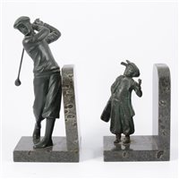 Lot 113 - A marble and spelter bookend