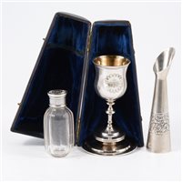 Lot 368 - A Victorian silver travelling Communion set,...