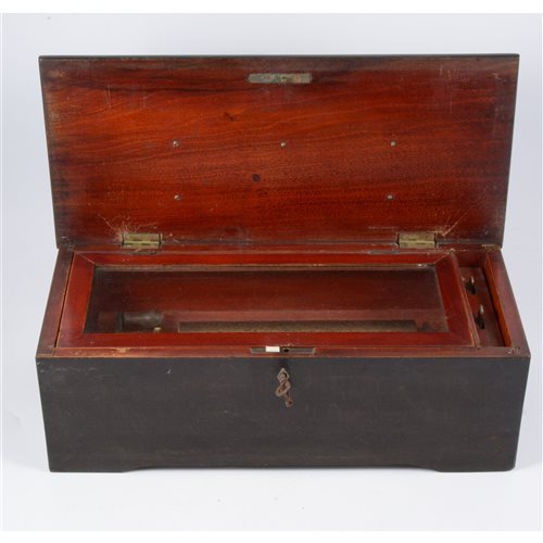 Lot 129 - Swiss musical box, 91cm drum, stained wood...