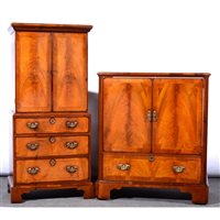 Lot 470 - Reproduction walnut effect cabinet, fitted...